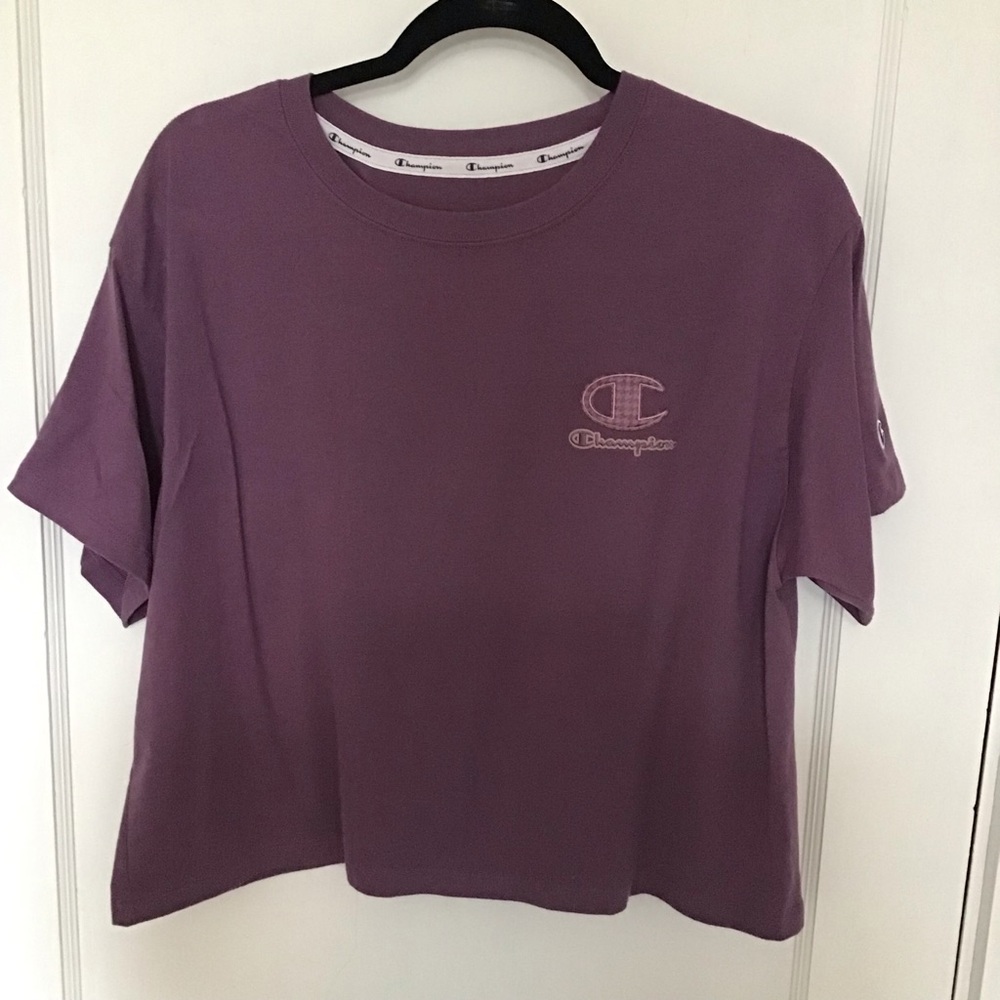 Champion purple crop tee shirt large